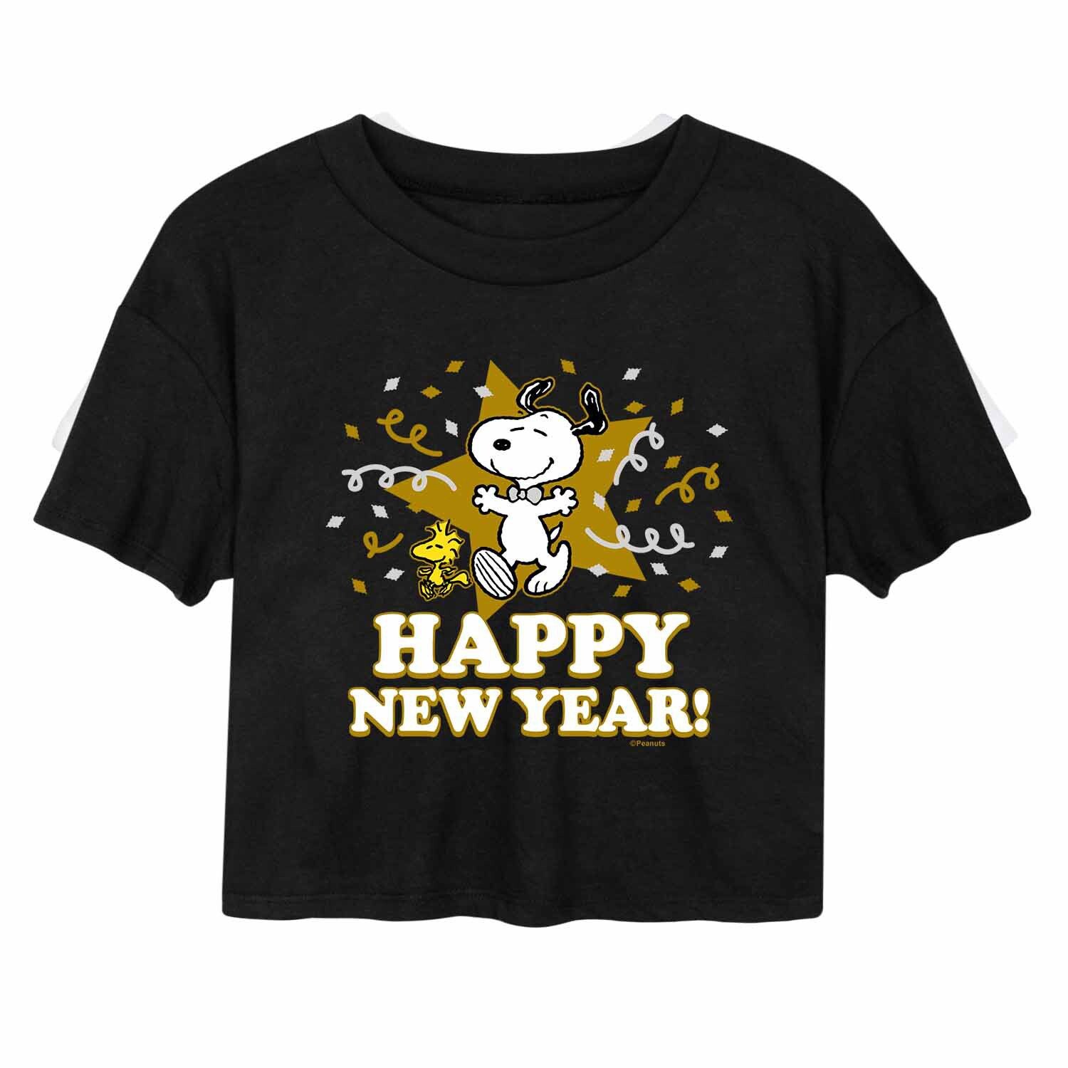 

Укороченная футболка Junior's Peanuts Happy New Year Licensed Character