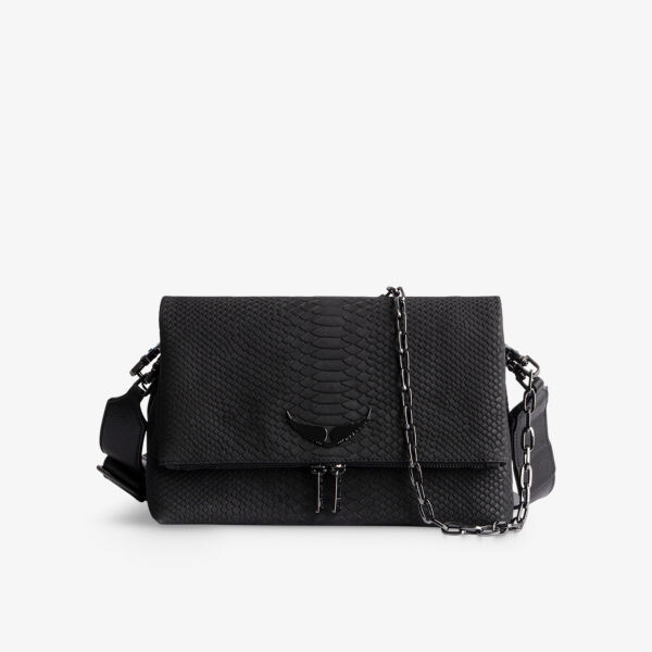 

Сумка через плечо Rocky из кожи с эффектом питона, украшенная крыльями Zadig&Voltaire, цвет noir