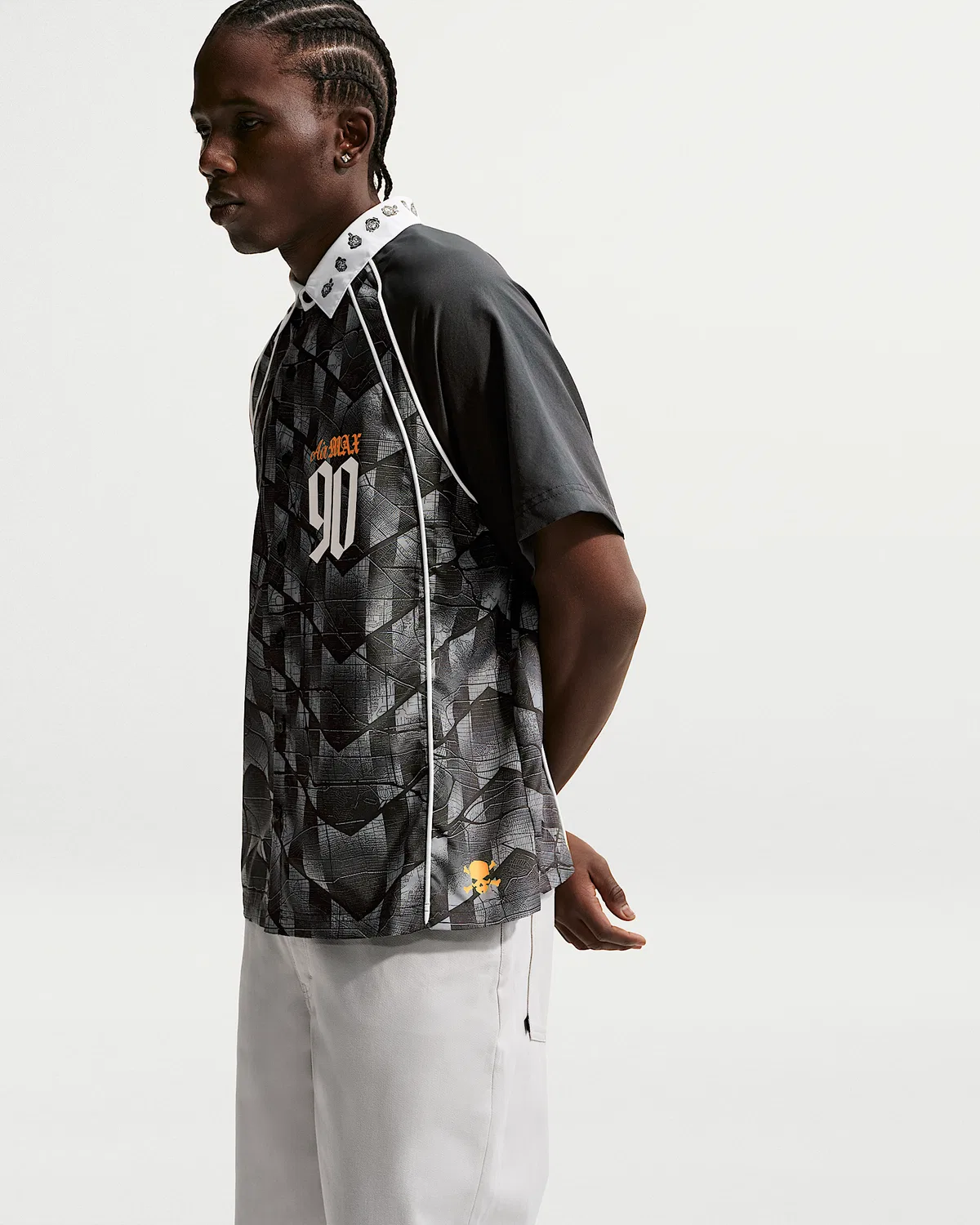 Мужская футболка для скейтбординга Nike SB Dri-FIT Bowler, Black/Bright Citrus — фото 3