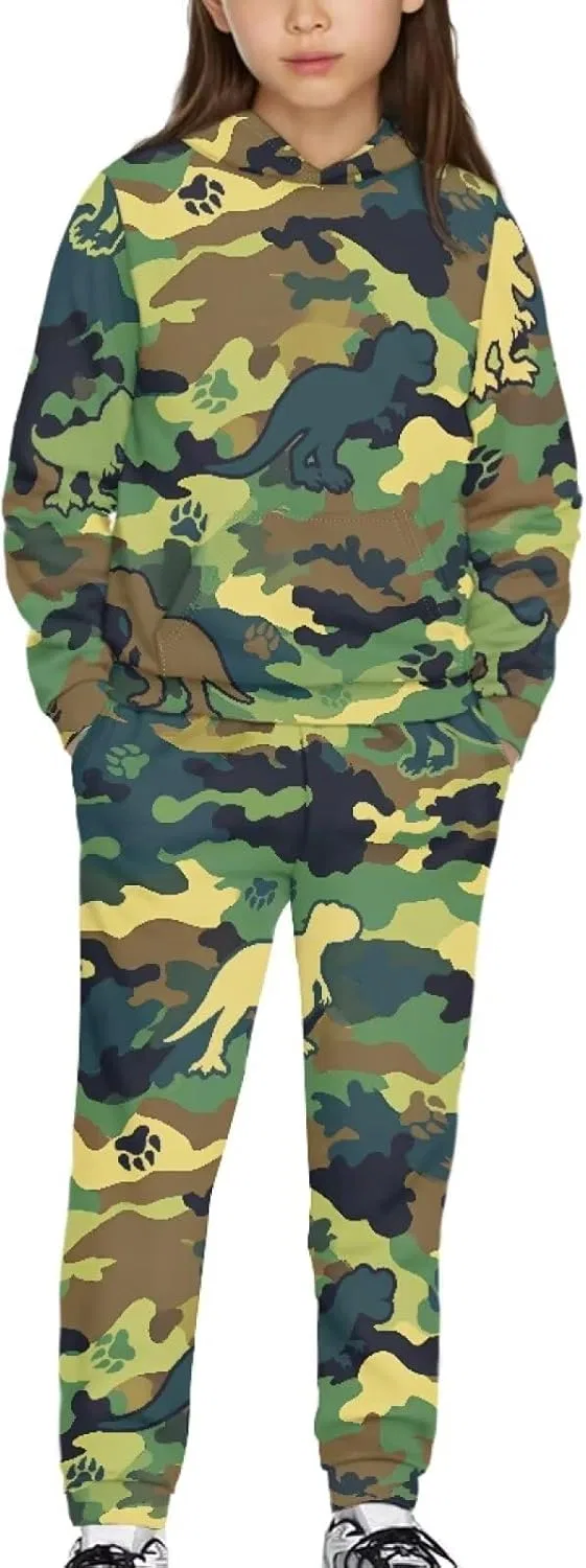 Детский спортивный костюм Camo Dinosaur YECARYPOD, свитшот и джоггеры