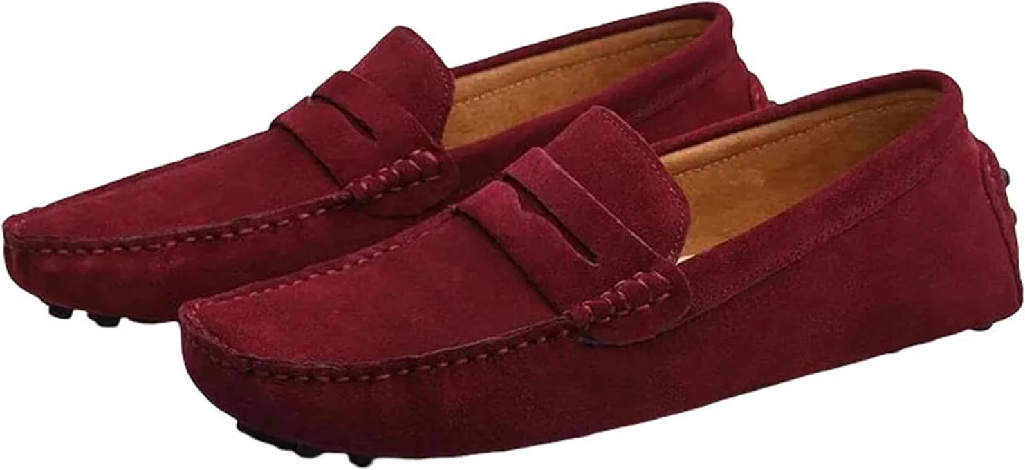 Мужские повседневные туфли без бренда, модель Non Slip Flats Slip On, винный