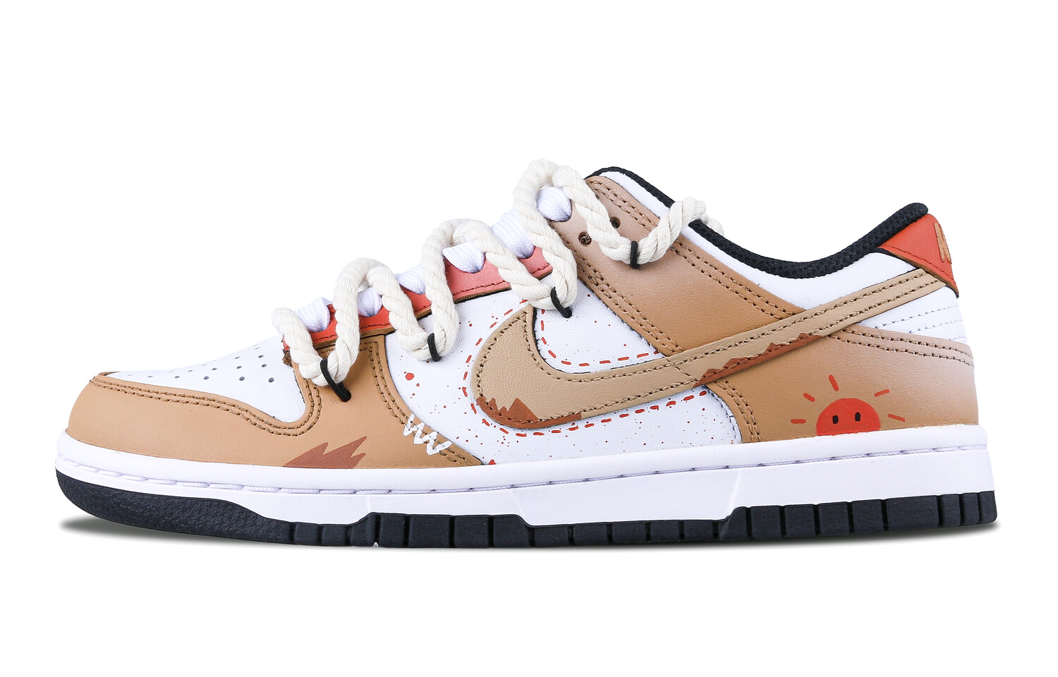 

Кроссовки Nike Dunk Skateboarding Shoes Men Low-top White, коричневый