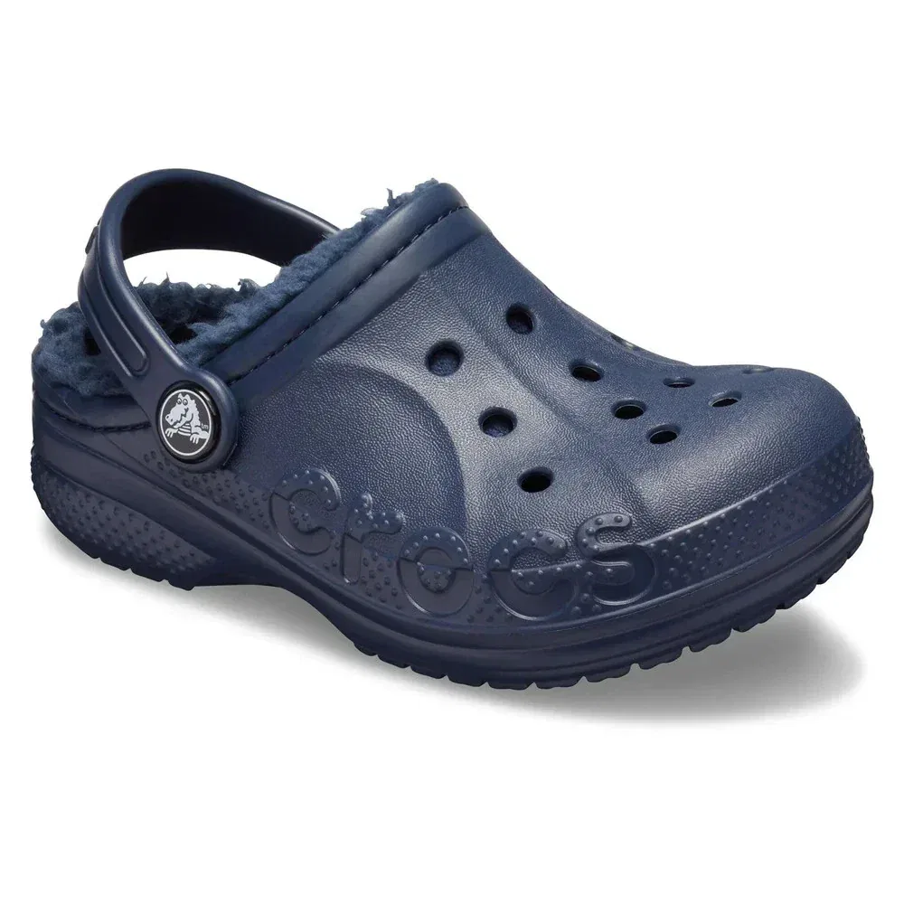 Детские сабо Crocs Baya, синие, на флисовой подкладке, повседневные, модель JZZ605