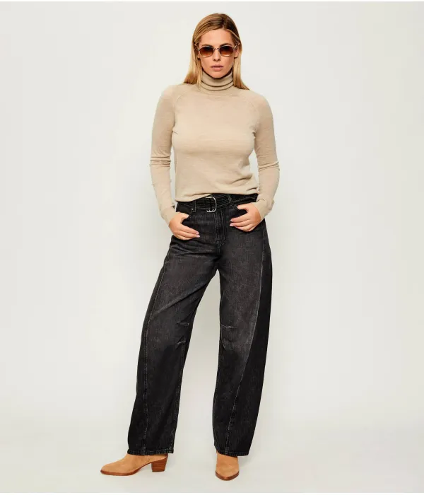 Водолазка из шерсти фризани Slim fit Boss, бежевый — фото 2