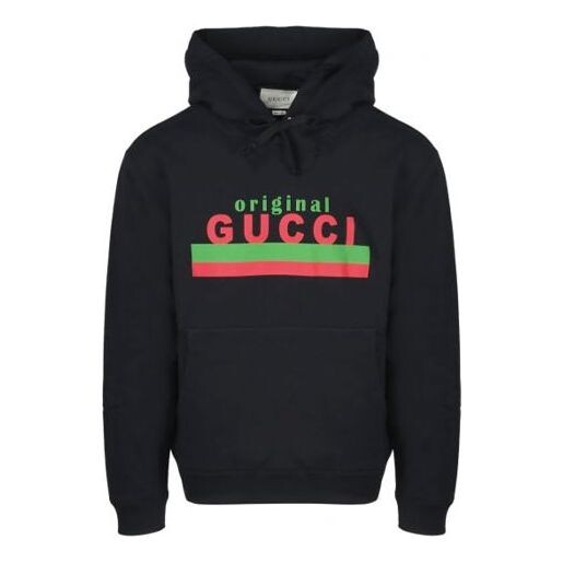 

Толстовка logo graphic hoodie 'black' Gucci, черный