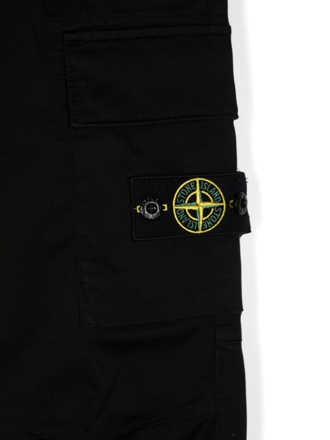 Stone Island Junior брюки-карго из хлопка с логотипом «компас», черный — фото 3