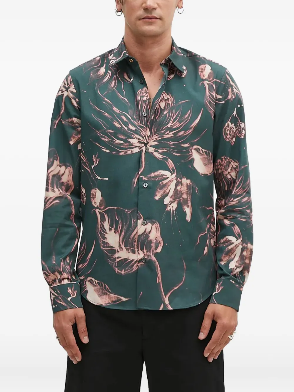 

Рубашка с длинными рукавами и цветочным принтом Paul Smith, зеленый