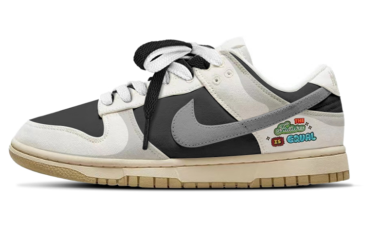 

Кроссовки Nike Dunk Skateboarding Shoes Women's Low-top Beige, темно-серый