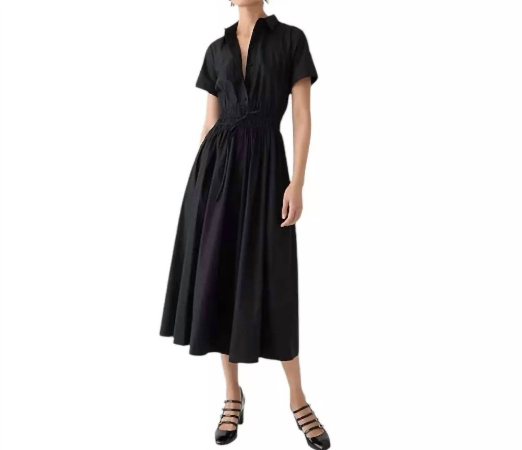 

Платье-рубашка Елена из хлопкового поплина черного цвета J.Crew