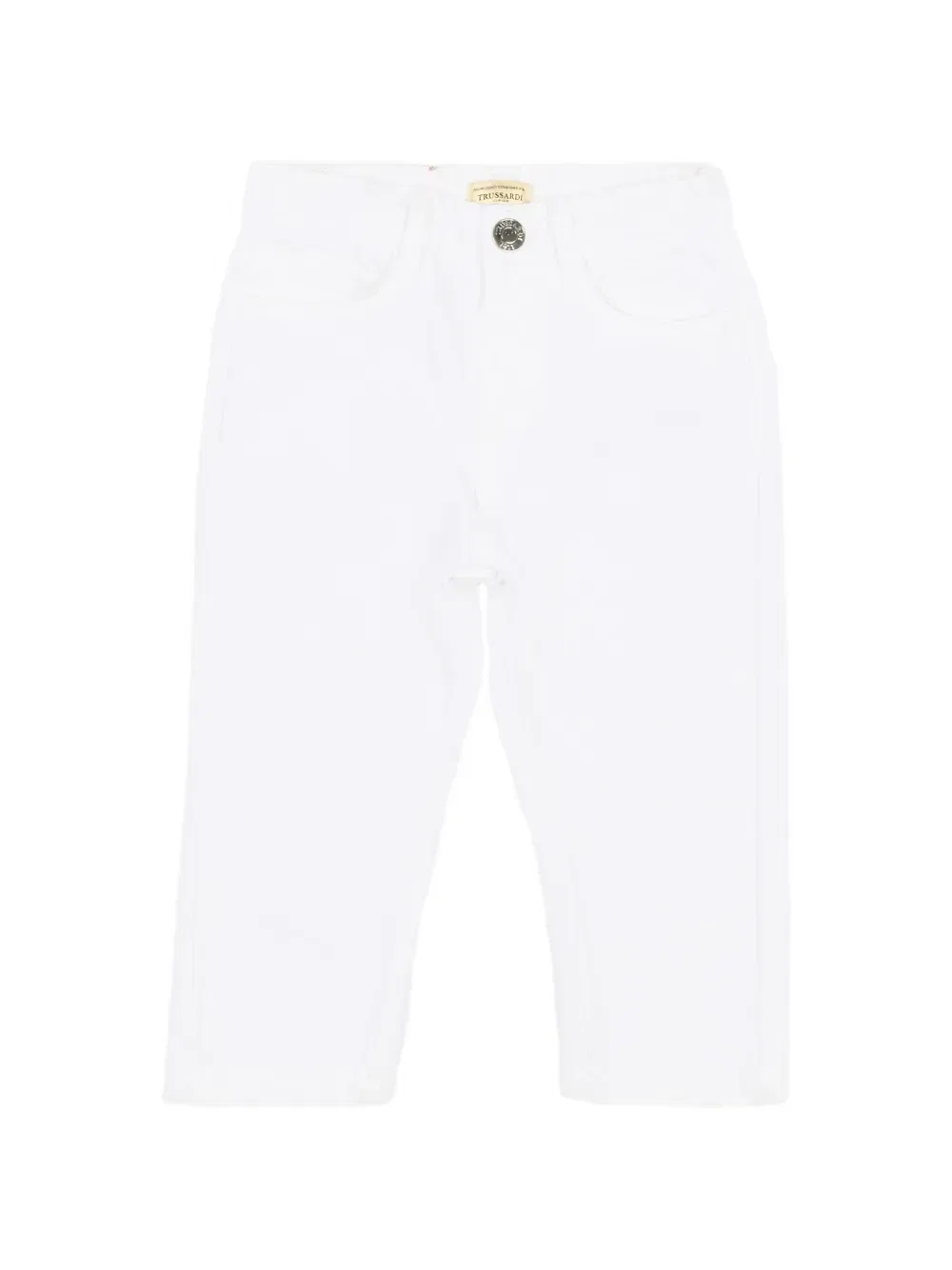 Джинсы из хлопка с нашивкой-логотипом Trussardi Junior, белый