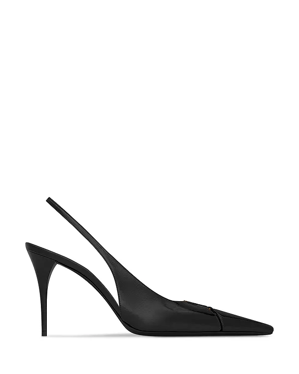 Женские туфли-лодочки Babylone Breteuil с открытой пяткой Saint Laurent, черный — фото 3