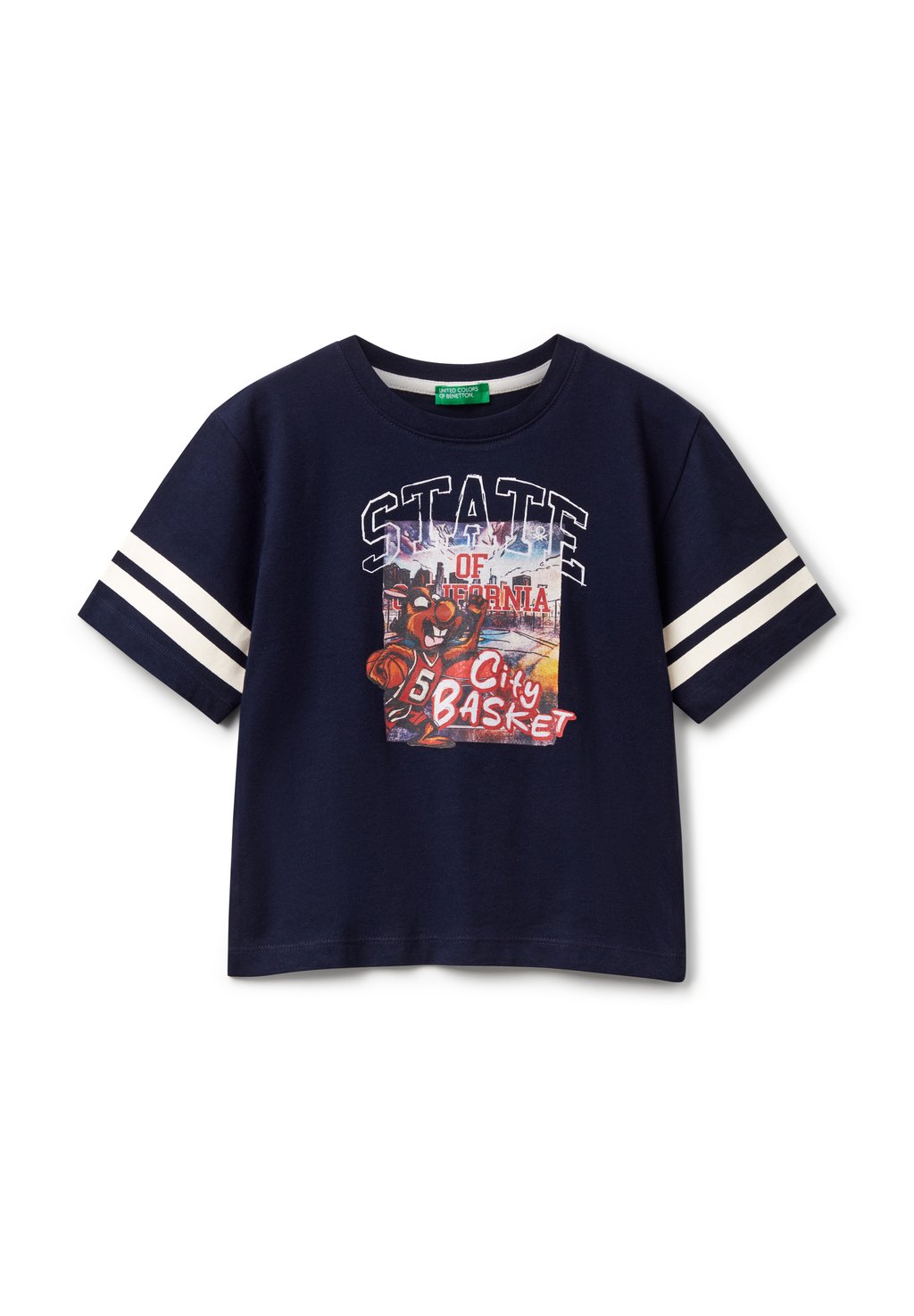 

Футболка с принтом United Colors of Benetton, синий