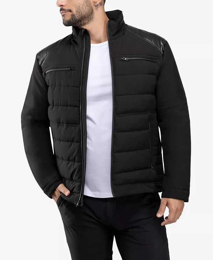 

Мужская пуховая куртка с плечами из PU Xray, черный