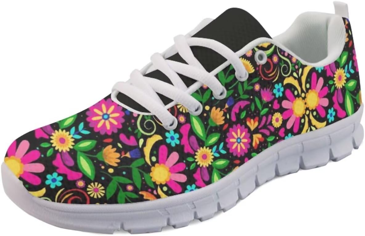 

Кроссовки Forchrinse Mexico Splash Ink унисекс, национальные прогулочные теннисные кроссовки для женщин и мужчин, легкие кроссовки для фестиваля, Mexico Embroidered Flowers