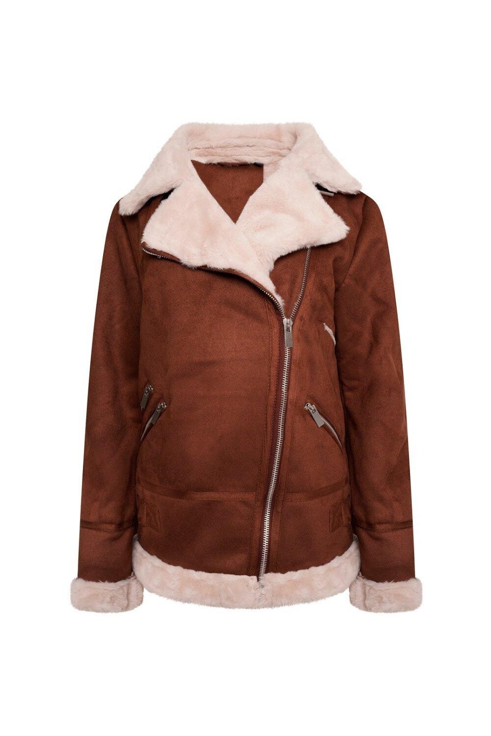 

Пальто-авиатор из искусственного меха Barneys Originals, коричневый
