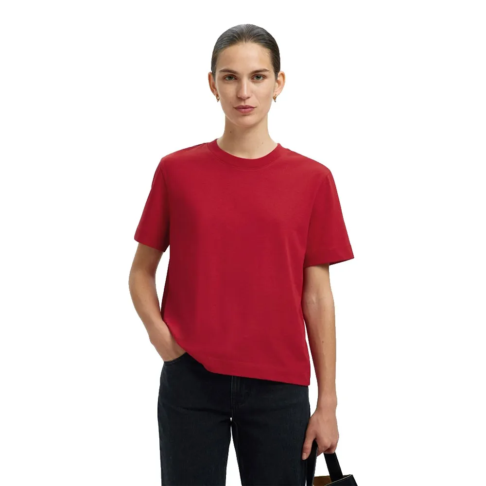 

Футболка с коротким рукавом Selected Essential Boxy, красный