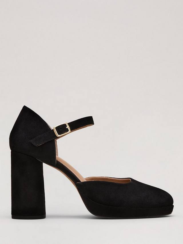 Замшевые платформенные туфли court Phase Eight, Black