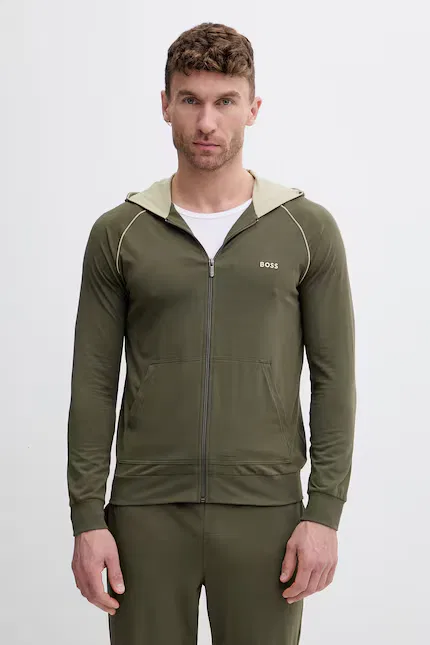 Олимпийка мужская с капюшоном Mix&Match Jacket H BOSS, зеленый