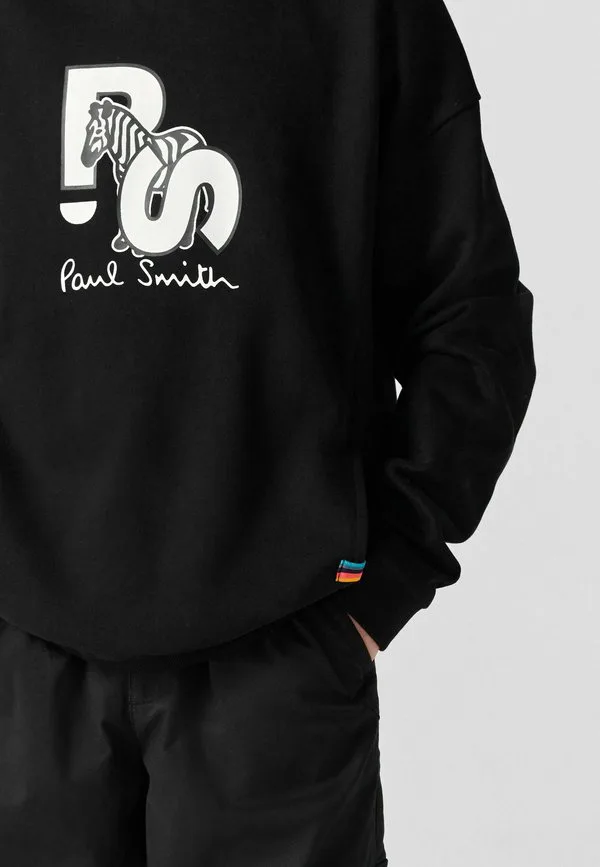 Худи стандартного кроя с принтом зебры Paul Smith Junior, Black — фото 4