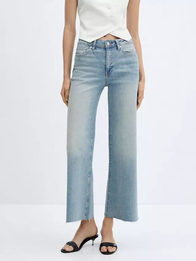 

Джинсы Mango Wide Leg Crop, синий