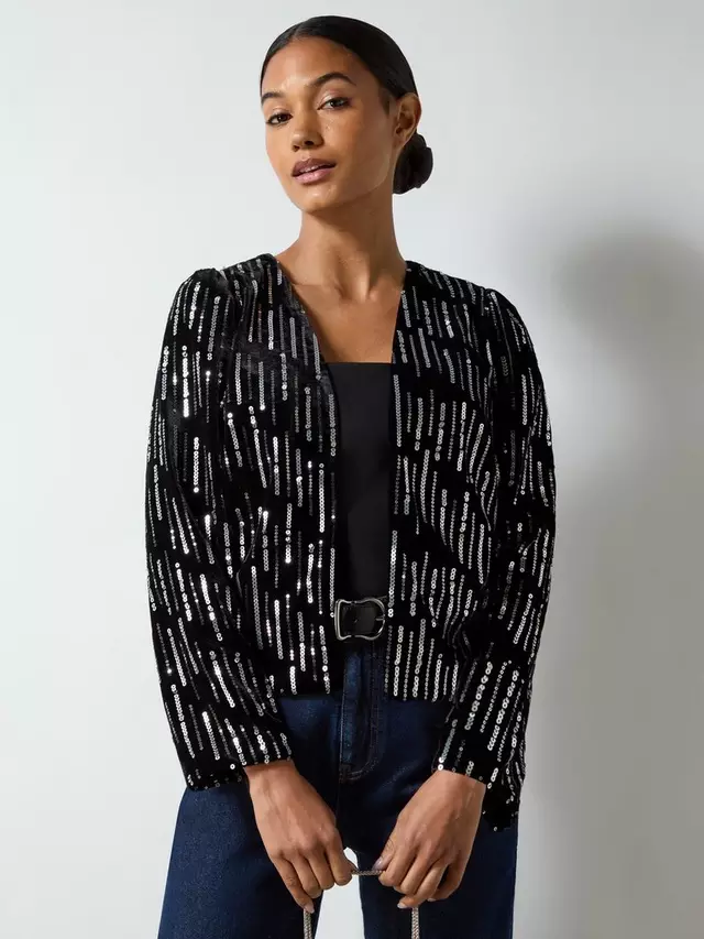 

Куртка Ro&Zo Embellished Velvet, черный