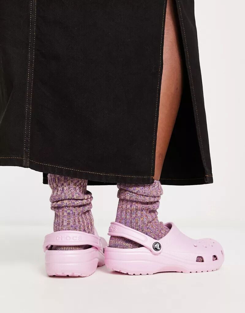 Crocs – классические сабо розового цвета «балерина» — фото 4