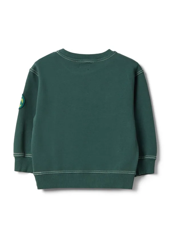Свободный крой, толстовка с вышивкой Ovs, Dark Green — фото 2