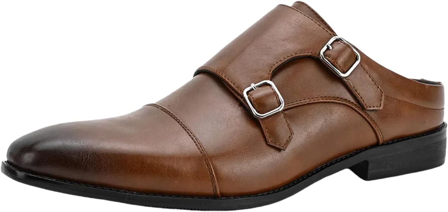 

Мужские повседневные деловые туфли Abborora, мужские сандалии-мюли, кожаные лоферы без шнурков, светло-коричневый