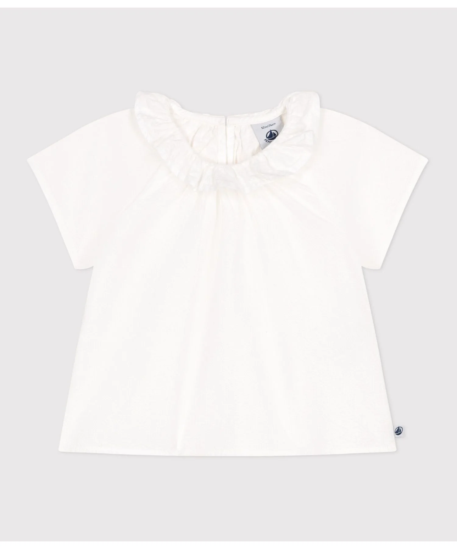 Детская блузка из органического хлопка PETIT BATEAU белая