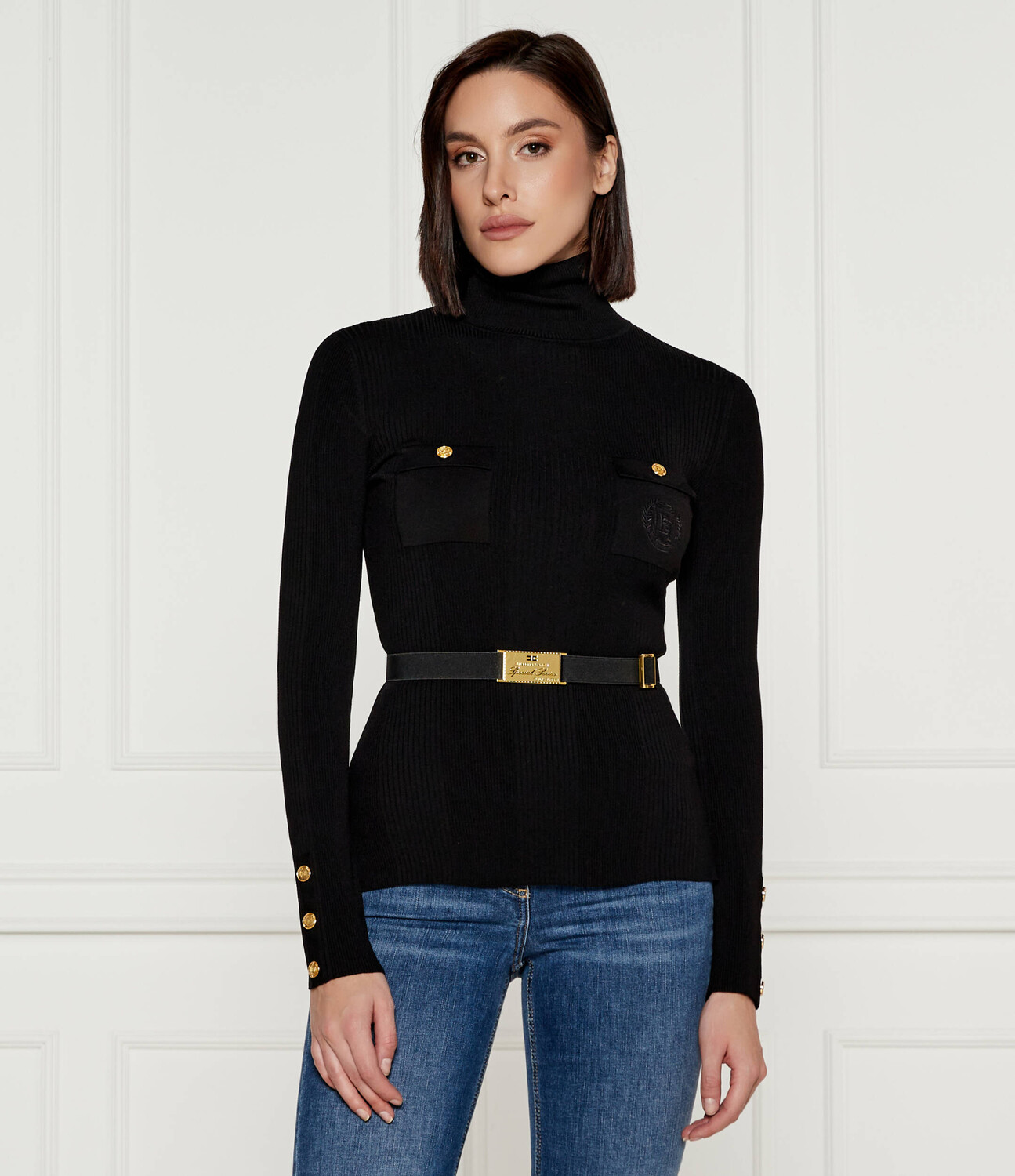 

Свитер Elisabetta Franchi Slim Fit, черный