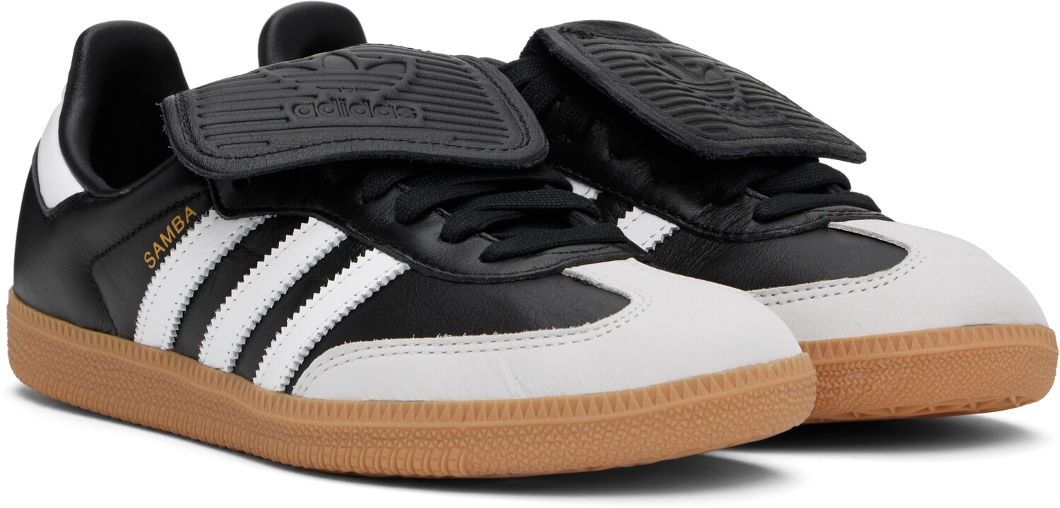 Кроссовки Samba LT черного и серого цвета Adidas Originals, Core black/Cloud white/Gold metallic — фото 4