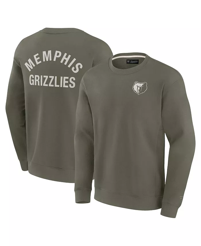 

Мужская и женская оливковая супермягкая толстовка с круглым вырезом Memphis Grizzlies Fanatics