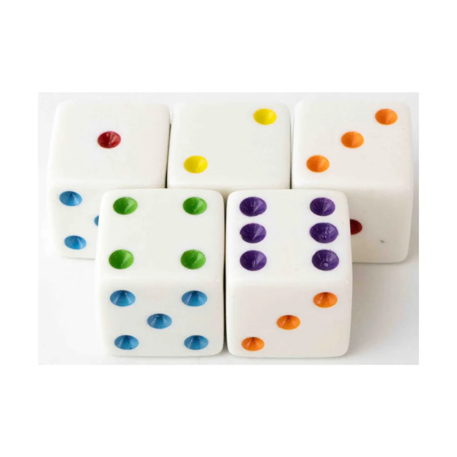 

d6 19мм Радуга (5), Dice - Opaque (Koplow)