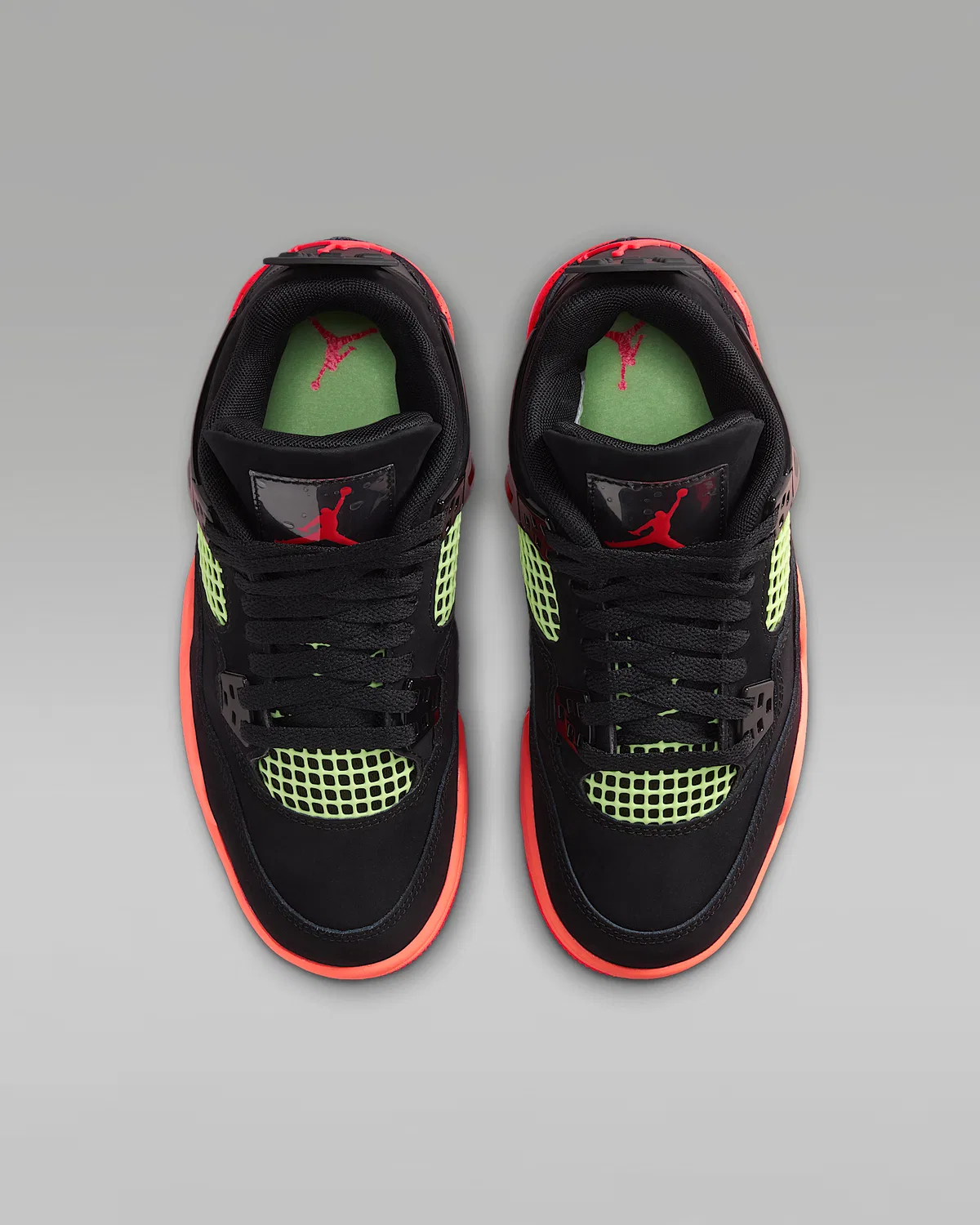 Кроссовки Air Jordan 4 Retro для детей старшего возраста, Black/Bright Mango/Barely Volt/Infrared 23 — фото 4