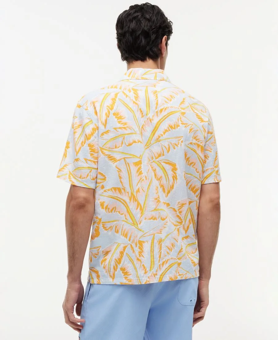 Мужская тканая рубашка с коротким рукавом и цветочным принтом Tommy Hilfiger, vintage banana leaf keepsake синий — фото 4