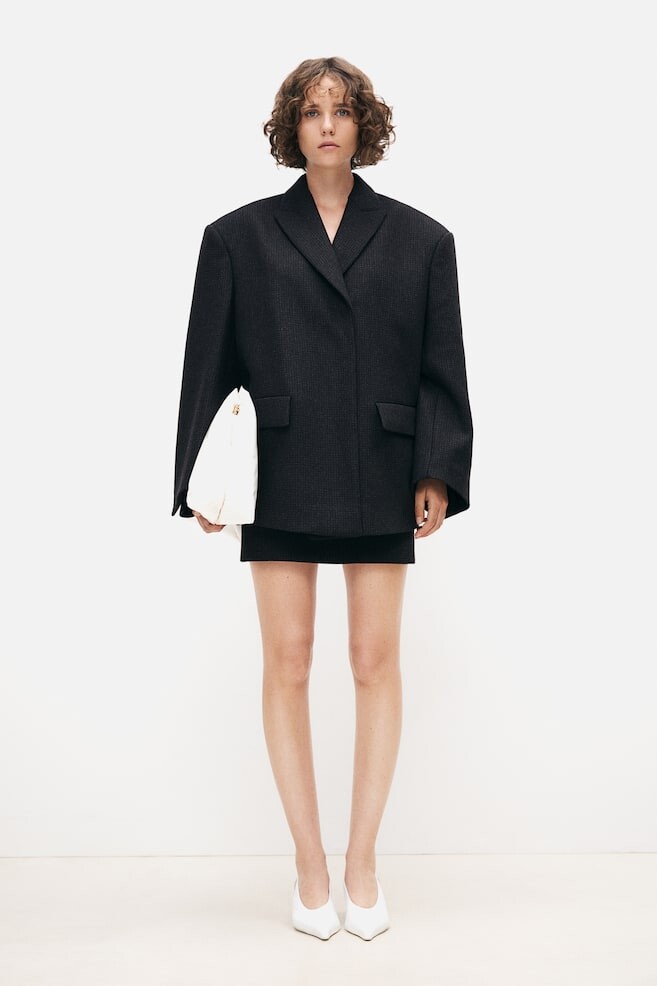 

Элегантная мини-юбка из смеси шерсти H&M, черный