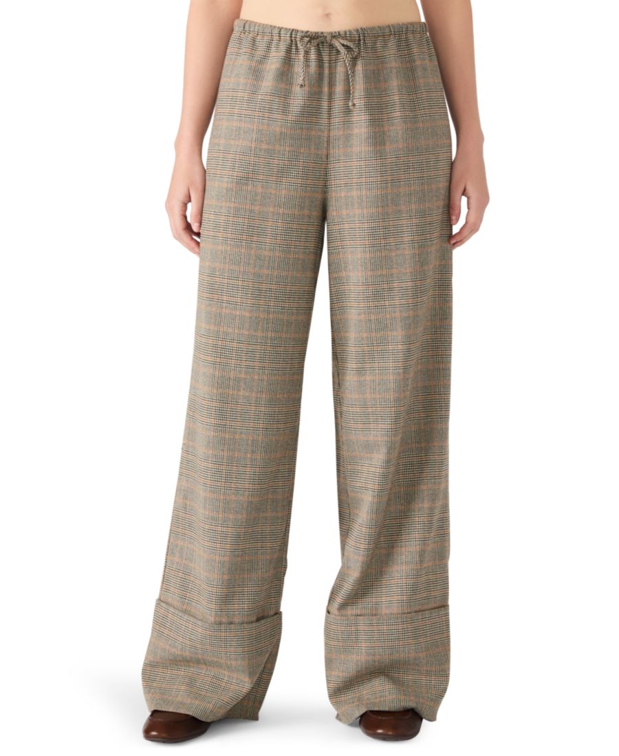 

Женские брюки Idra в клетку с отворотом Steve Madden, Brown