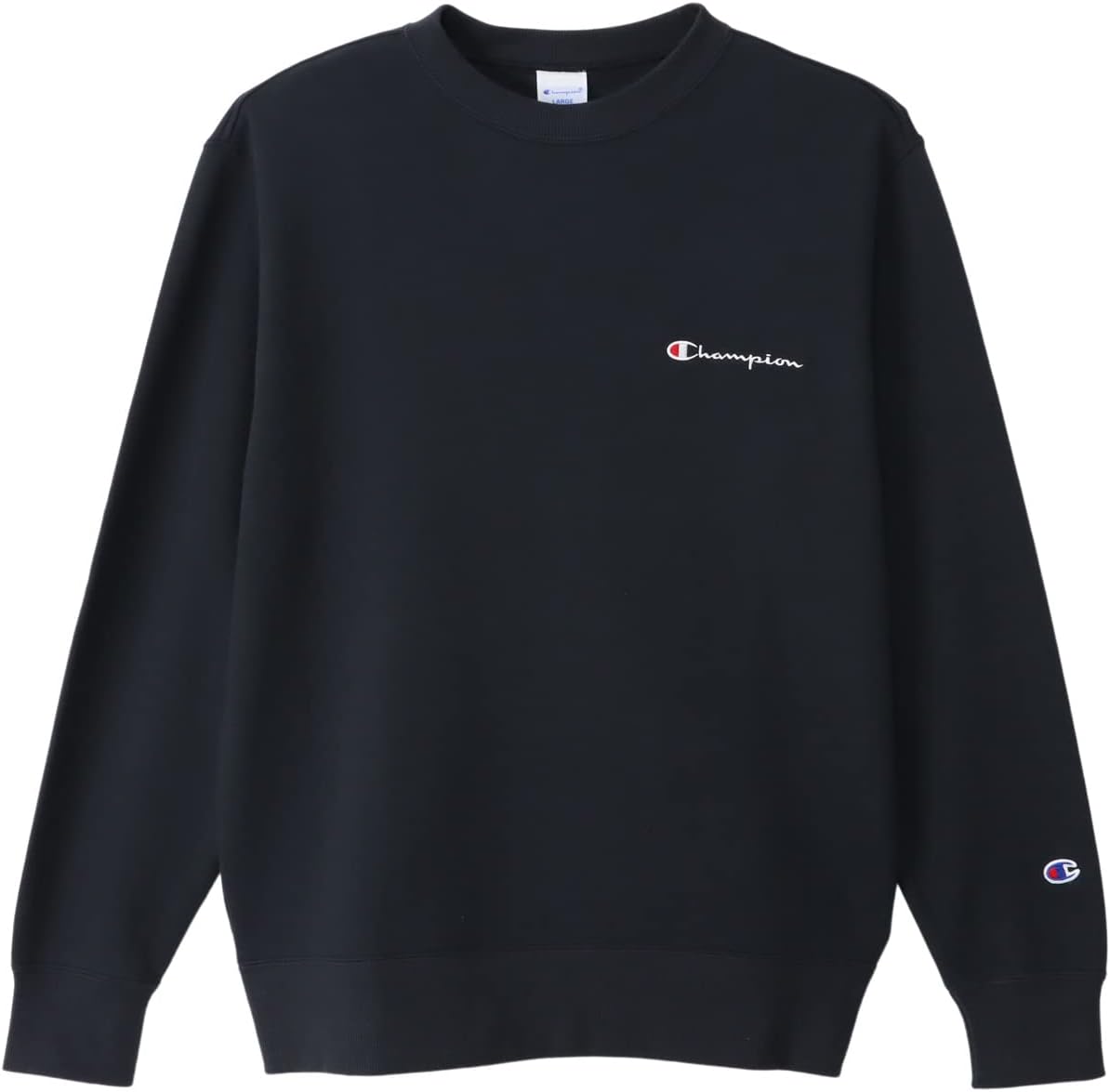 

Мужская толстовка Champion с круглым вырезом, длинным рукавом, мягким хлопком, вышитым логотипом, модель Custom Basic C8-W041Z, темно-синий