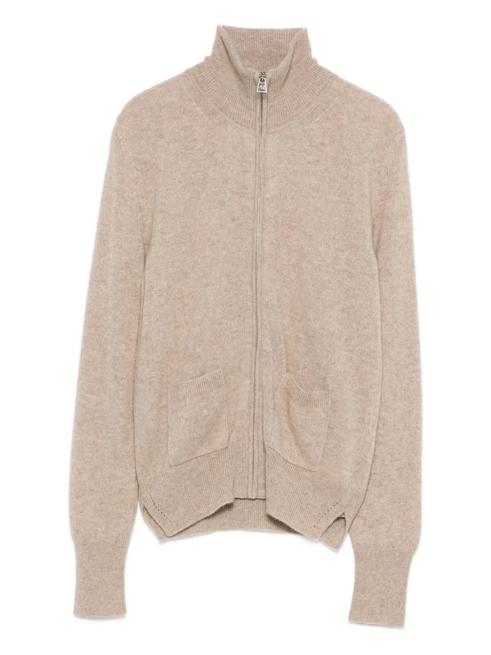 

Кардиган с высоким воротником и застежкой-молнией спереди Ermanno Scervino, нейтральный