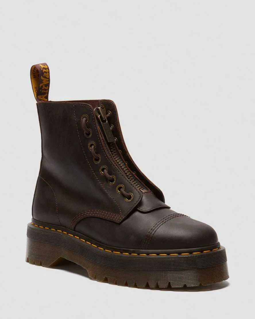 Кожаные ботинки на платформе Sinclair Crazy Horse Dr Martens, коричневый