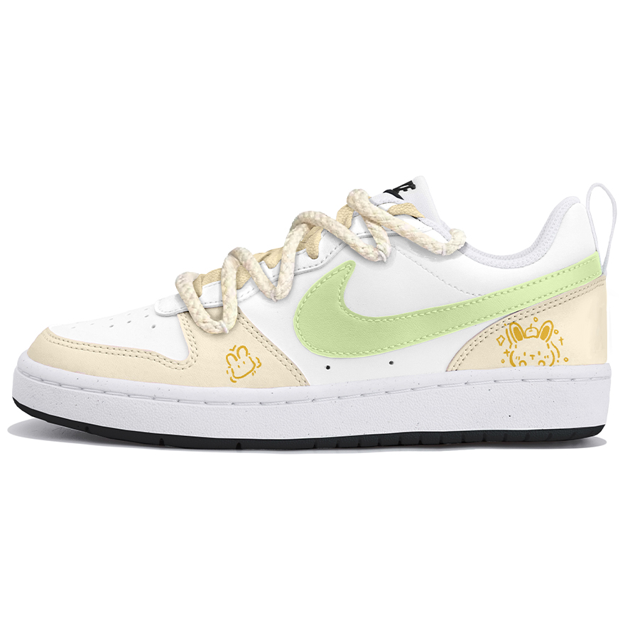 

Nike Court Borough низкие скейтерские кроссовки beige white green детские