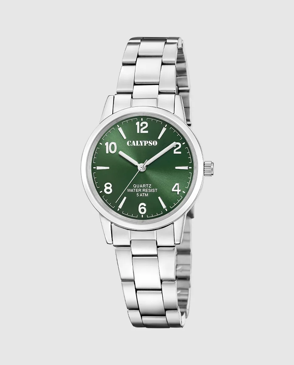 

K5859/6 Базовые серебристые стальные женские часы Calypso, серебряный