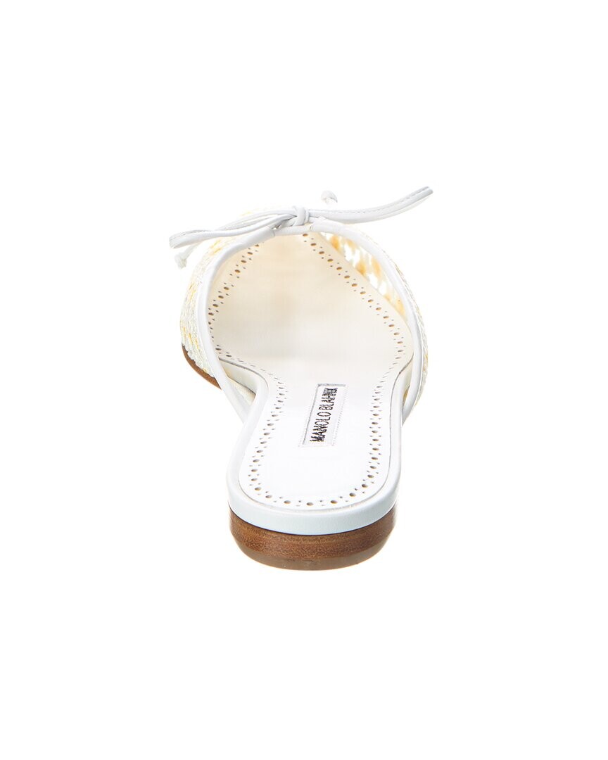 

Manolo Blahnik Ballerimu Туфли из кружева и кожи, белый