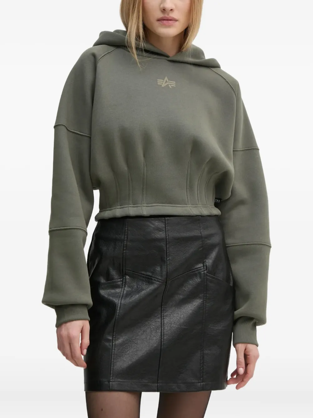 

Худи с поясом на талии Alpha Industries, зеленый