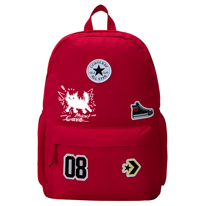 

Converse Полиэстеровый рюкзак средний размер унисекс в стиле преппи красный, Sprinting White Cat