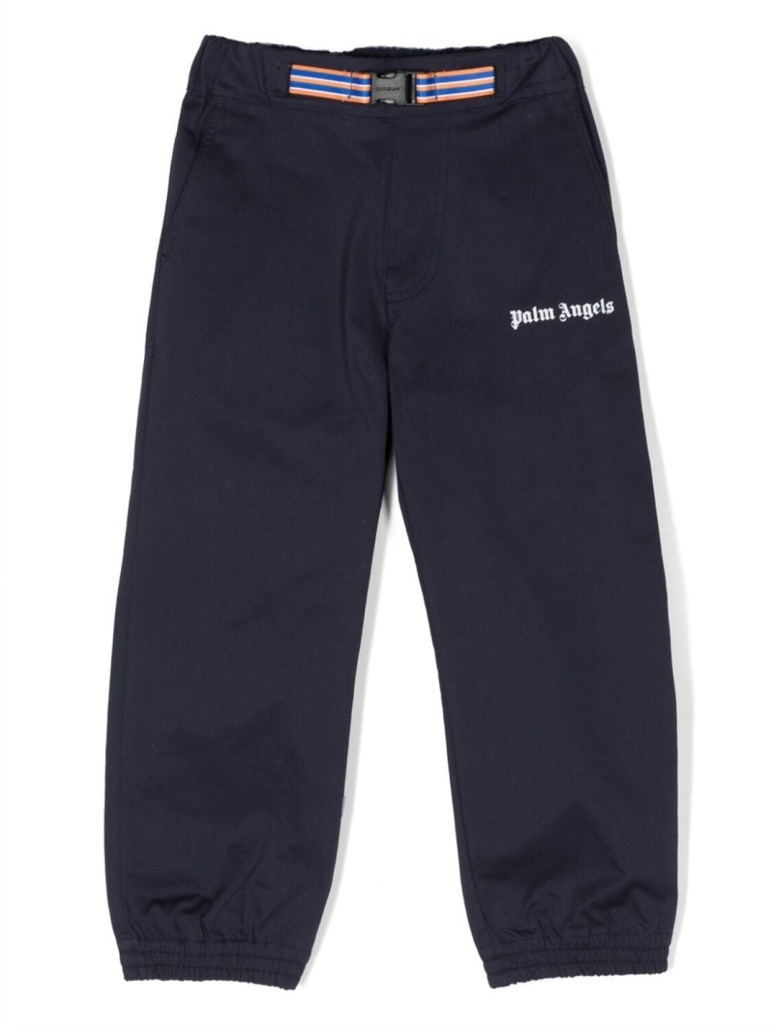 

Palm Angels Kids брюки с поясом и логотипом, синий
