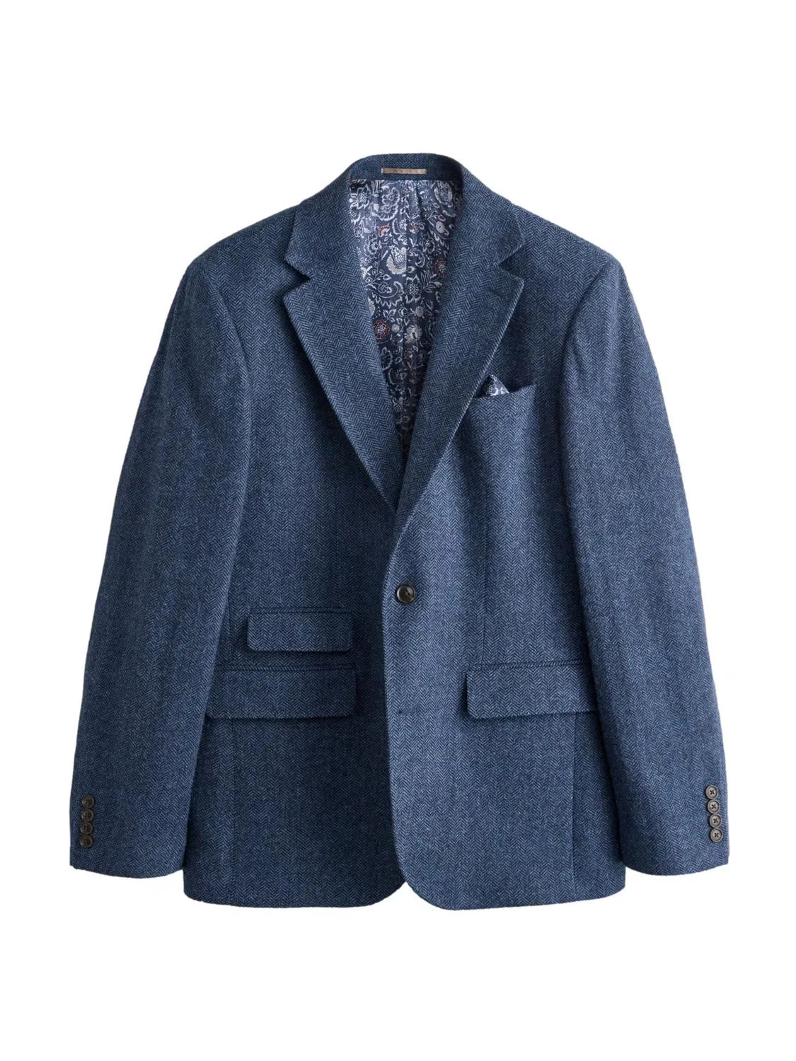 Деловой пиджак Next Slim fit Signature в сине-белом цвете