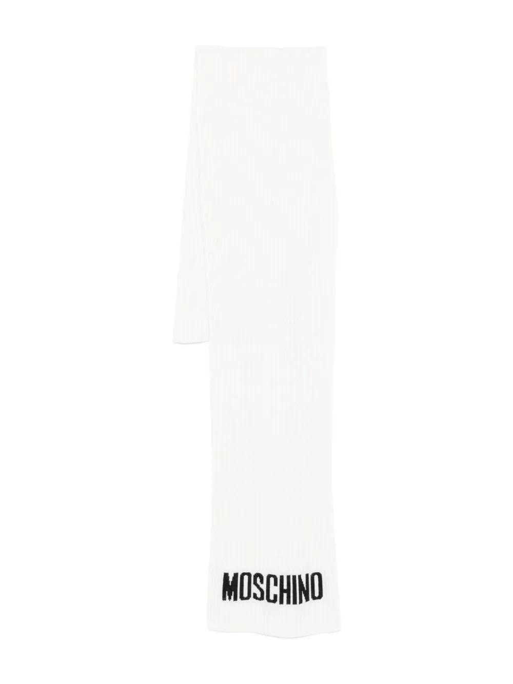 

Ребристый шарф с логотипом Moschino, белый