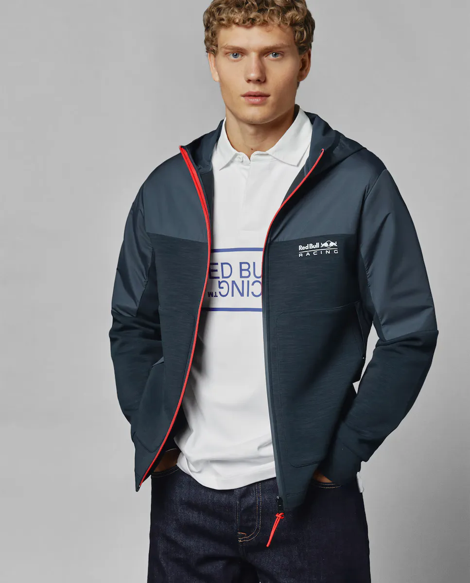 

Мужская гибридная куртка с капюшоном и застежкой-молнией Pepe Jeans, темно-синий