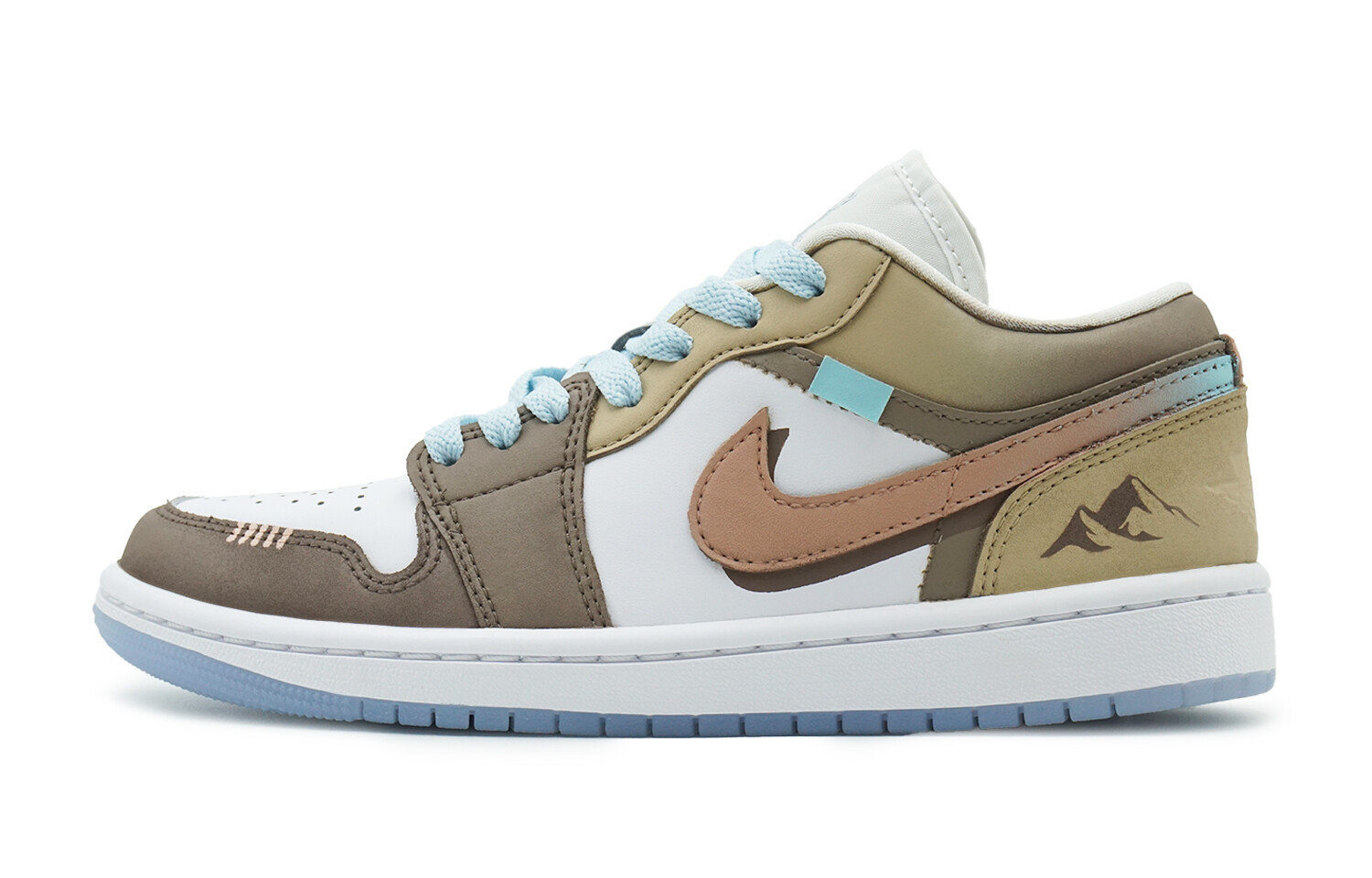 

Кроссовки Air Jordan 1 Vintage Basketball Shoes Women's Low-top White/yellow/khaki, хаки